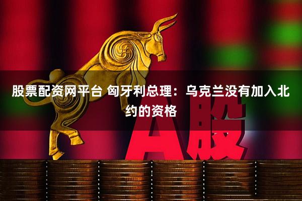 股票配资网平台 匈牙利总理：乌克兰没有加入北约的资格