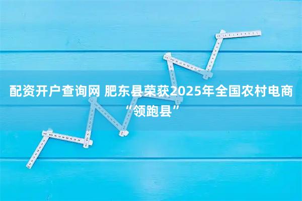 配资开户查询网 肥东县荣获2025年全国农村电商“领跑县”